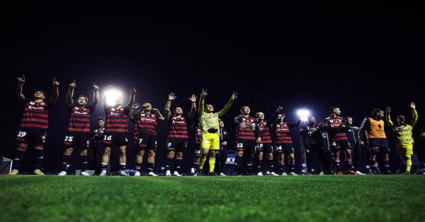 The Western Sydney Wanderers celebrate their round of 16 victory over Adelaide United