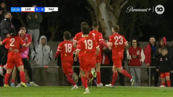 GOAL: Campbelltown lead against the title-holders