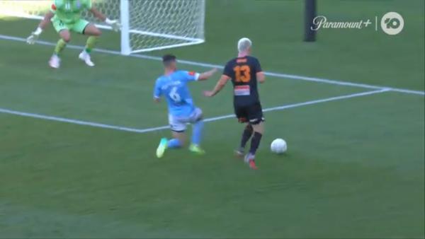 GOAL: This time it pays off for Sydney's striker