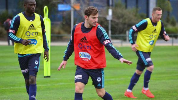 James Troisi on the training ground with Melbourne Victory.