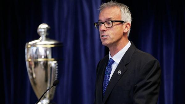 FFA CEO David Gallop speaking at the launch of the Westfield FFA Cup.
