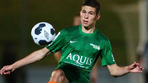 Far North Queensland Heat's Ethan Docherty in action during the 2014 Westfield FFA Cup.